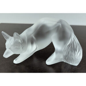 Lalique Crystal Fox Signed Figurine Sculpture France